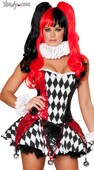 Deluxe Court Jester Cutie Costume Deluxe Jester Costume Adult Court