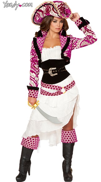 Deluxe Pink Pirate Costume, Deluxe Pirate Halloween Costume, Precious ...