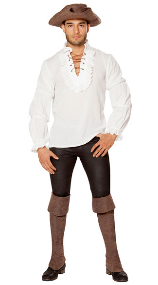 Men's Ivory Pirate Shirt, Men's Pirate Top, Men's Pirate Shirt