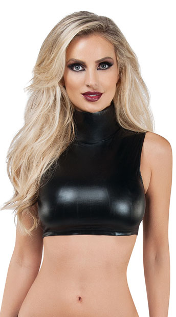 Sleek Wet Look Crop Top Wet Look Crop Top Yandy Com