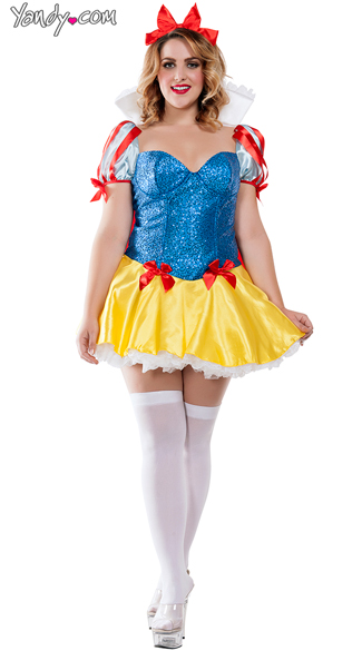 Plus Size Sequin Snow White Costume, Plus Size Snow White Outfits, Plus ...