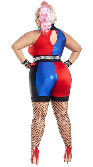 Plus Size Crazy Quinn Costume, Sexy Harley Quinn Costume-Yandy.com