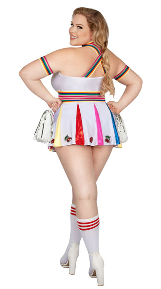 Plus Size Bomb Cherry Cheerleader Costume, Plus Size Sexy Cheerleader ...