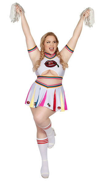 Plus Size Bomb Cherry Cheerleader Costume, Plus Size Sexy Cheerleader ...