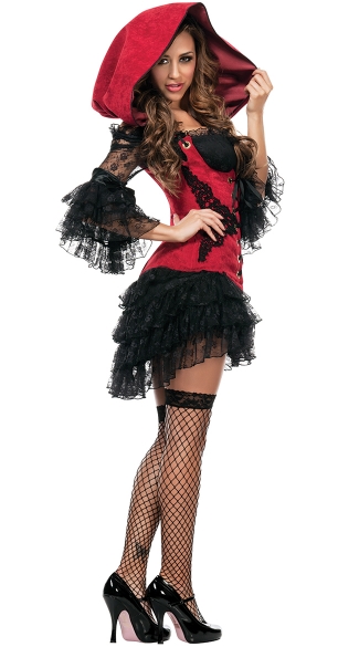 Lady in Red Costume, Red Riding Halloween Costume, Sexy Red Riding Costume