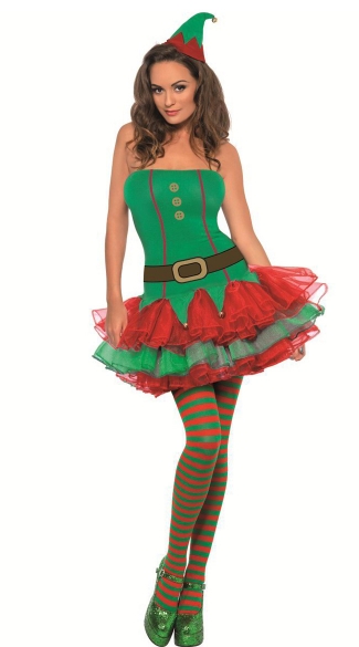 Fever Tutu Elf Dress Costume, Santa Elf Costume, Sexy Elf Outfit