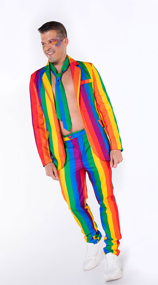 rainbow pride suit