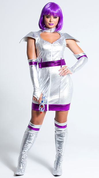 Sexy Space Cadet Costume, Metallic Space Cadet Dress, Sexy Space Dress