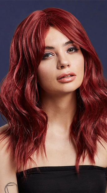 Ashley Wavy Long Wig, Ruby Red Wig Accessory - Yandy.com