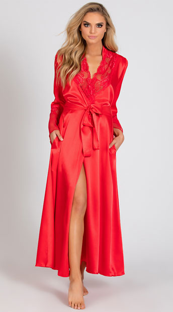 long red silk robe