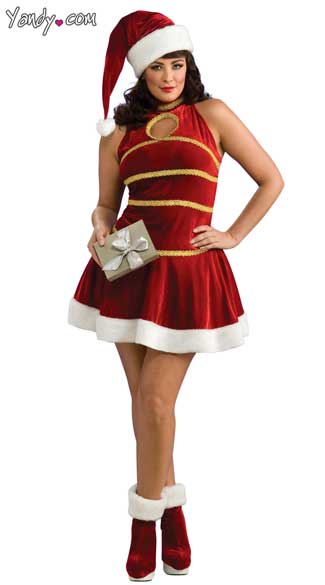 Plus Size Sexy Miss Santa Costume, Sexy Plus Size Santa Costume