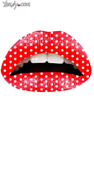 Red Polka Dot Lip Kit from Violent Lips, Red Polka Dot Skin Temporary ...