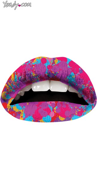 Paint Splatter Lip Kit, Neon Lipstick, Neon Lip Appliques