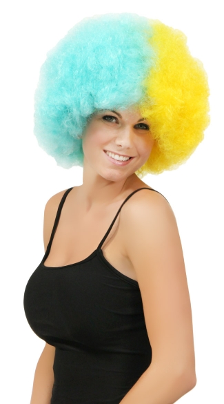 yellow afro wig