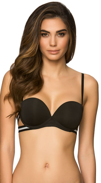 Yandy Sugar and Stripe Black Bra - Black