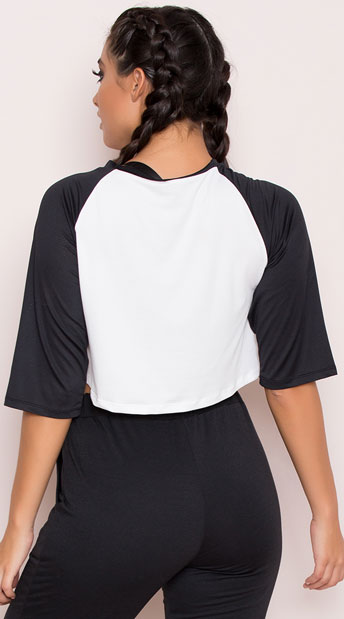 Yandy Oversized Raglan Crop Top, loose gym crop top - Yandy.com