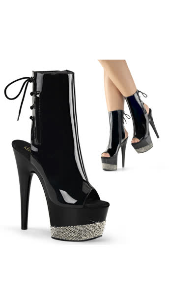 Open Toe-Heel Lace-Up Thigh High Boot 7-inch Heel ADORE-3017