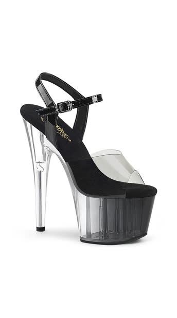 Clear Ankle Strap Sandal 7-inch Heel 3-colors SKY-308