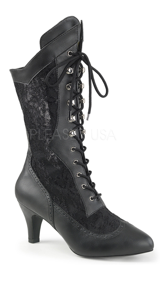 black victorian lace up boots