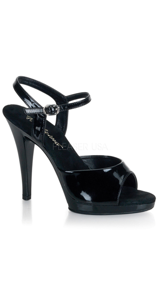 Stiletto Heel Ankle Strap Sandal, Black Stiletto High Heel, 4 Inch ...