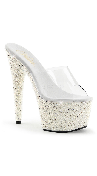 Rhinestone Platform Slides, Rhinestone High Heel Shoes