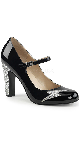 black glitter mary janes