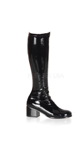 patent leather gogo boots
