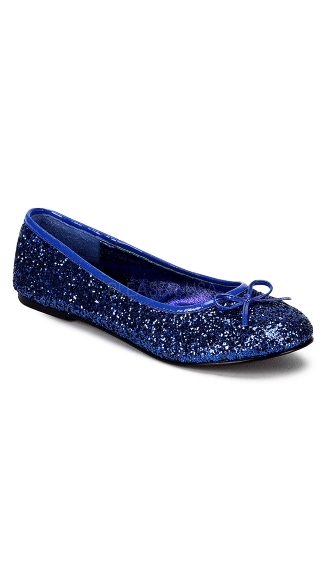 Electric Blue Glitter Flat, Sparkly Blue Flat Shoe, Blue Glitter ...