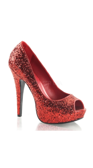 Glitter Peep Toe Pumps 80s Costume Shoes Glitter Shoes 