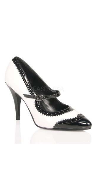 Vanity Mary Jane Oxfords, Black and White Gangster Shoes - Yandy.com