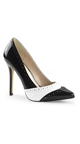 Two Tone Black and White 5 Inch Pump, Pointy Toe Stiletto High Heel ...