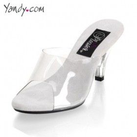 Princess Slide with Clear Kitten Heel