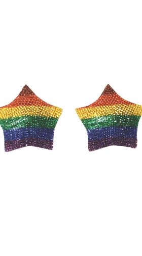 Rainbow Star Rhinestone Pasties