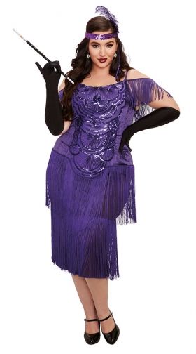 plus size flapper costume with sleeves