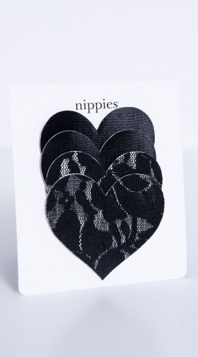 Bristols 6 Black Lace Heart Pasties