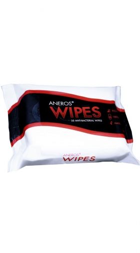 25 pk Aneros Antibacterial Wipes