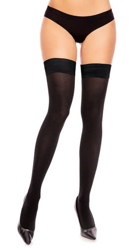Opaque Straight Top Thigh Highs