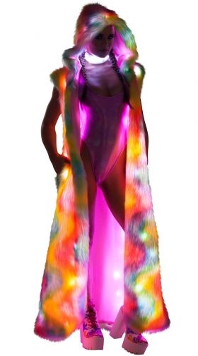 Faux Fur Light-Up Coat