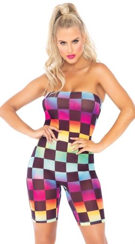 Check Her Out Mesh Biker Romper