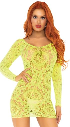 Mesmerizing Neon Crochet Dress