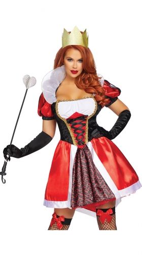 Plus Size Caged Heart Queen Costume, Sexy Queen Of Hearts Costume-Yandy.com