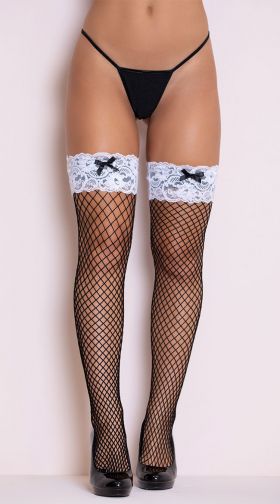 LadyHome Erotic Stockings with Garter Belt for Women Fishnet