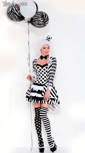 Black and White Clown Costume