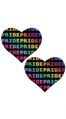 Black Rainbow Pride Heart Pasties