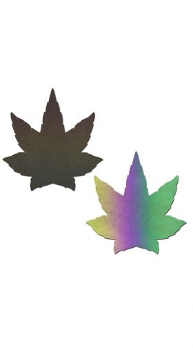 Reflective Rainbow Weed Nipple Pasties