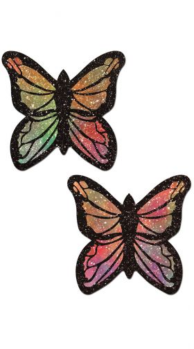 Glittering Pastel Rainbow Butterfly Pasties