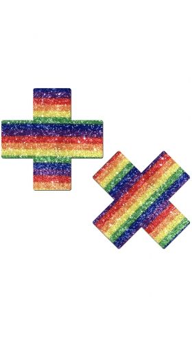 Glittering Rainbow Cross Pasties