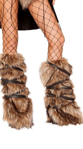 faux fur leg warmers boot covers