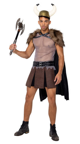 Medieval Viking Costume - Brown/Black - Medium