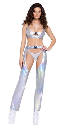 exotic dancewear one piece chaps one piece stripper outfit stage dancer